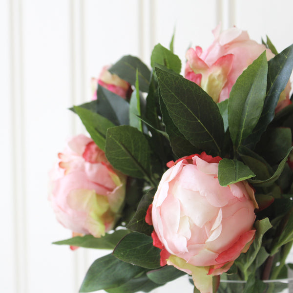 Artificial Pink Peony Flower Arrangement & Vase (4876854952016)