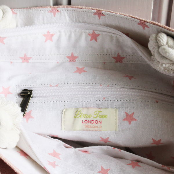Personalised Star Beach Bag - Pink (4877606715472)