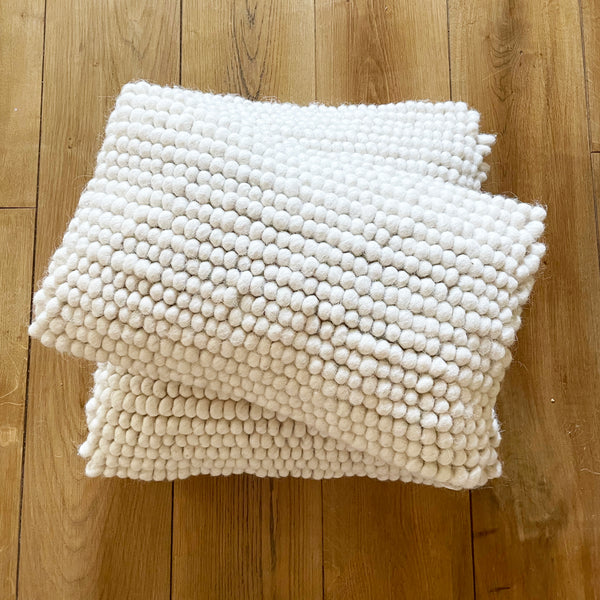 Wool Pom Pom Lumbar Cushion