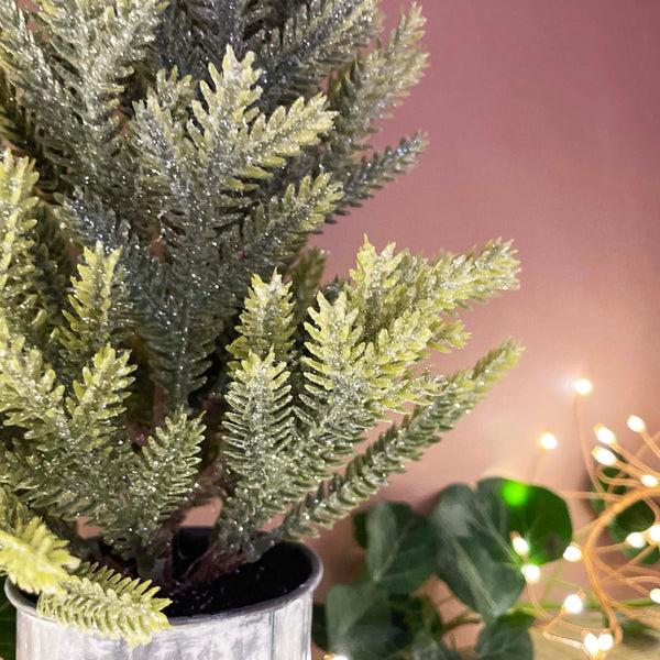 Mini Christmas Tree in Metal Pot