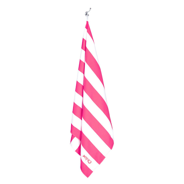 Personalised Micro Fibre Beach Towel - Pink (4877092618320)