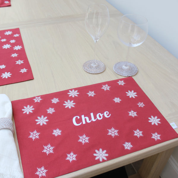 Set of 4 Personalised Christmas Placemats (6611272630352)