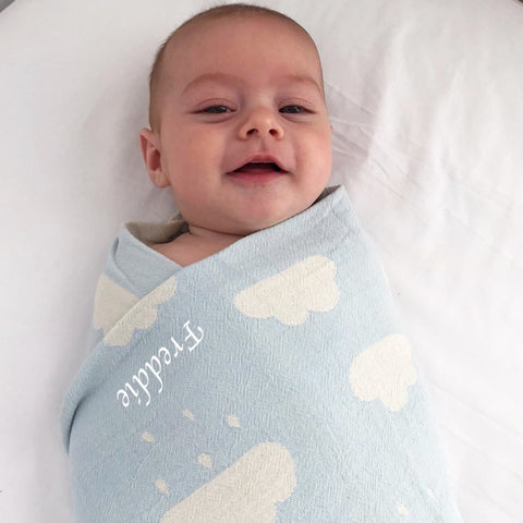 Personalised Cloud Blanket - Blue (4877629128784)