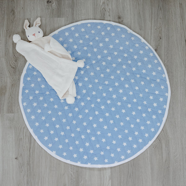 Reversible Blue Star & Stripe Quilted Play Mat