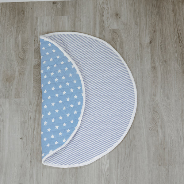 Reversible Blue Star & Stripe Quilted Play Mat