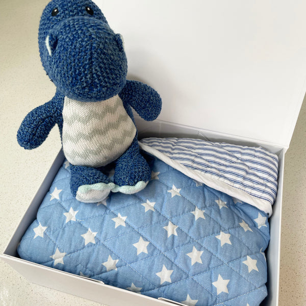 Personalised New Baby Gift Box - Blue Play Mat