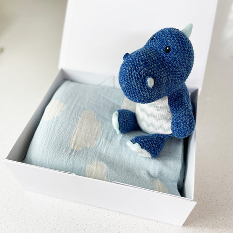 Personalised New Baby Gift Box - Blue Blanket