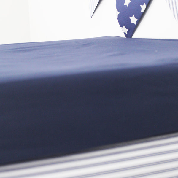 Navy Fitted Sheet - Single (6548266418256)