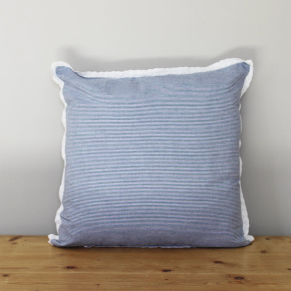 Blue Stripe Cushion (6537385541712)