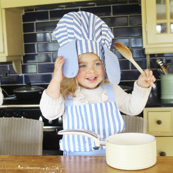 Personalised Child Bunny Apron & Hat Set - Blue (6548312555600)