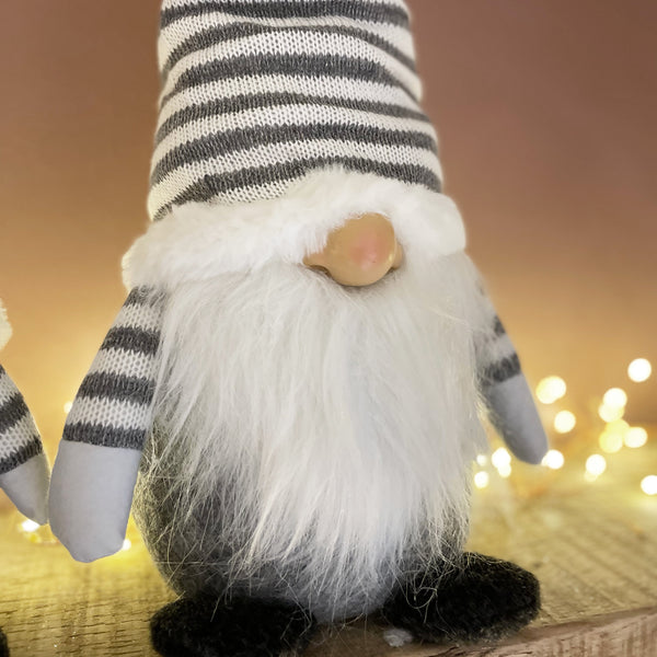 Grey Knitted Tomte Decoration - 2 Sizes