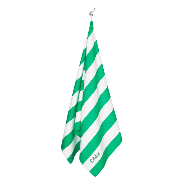 Personalised Micro Fibre Beach Towel - Green (4877092782160)