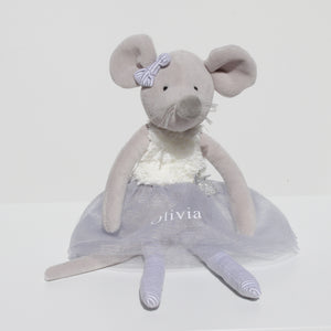 Personalised Dancing Grey Mouse Soft Toy (6537373417552)