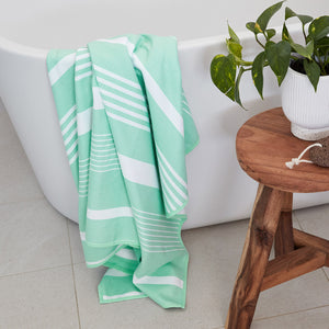 Personalised Waffle Bath Towel - Mint Green (4877607141456)