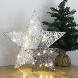 Set of 2 LED Silver Stars (6570210000976)