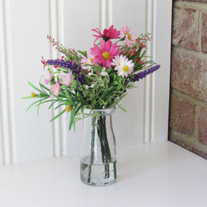 Artificial Pink Wild Flower Arrangement in Vase (6536071348304)