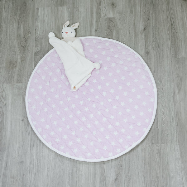 Reversible Pink Star & Floral Quilted Play Mat