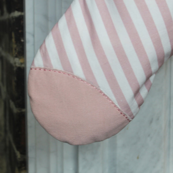 Personalised Pink Stripe Stag Christmas Stocking (6609244684368)