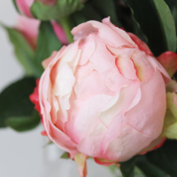 Artificial Pink Peony Flower Arrangement & Vase (4876854952016)