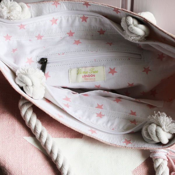 Personalised Star Beach Bag - Pink (4877606715472)