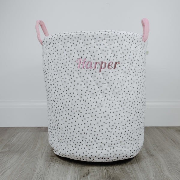 Personalised Quilted Toy Bag - Black Spot