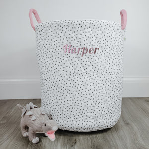 Personalised Quilted Toy Bag - Black Spot
