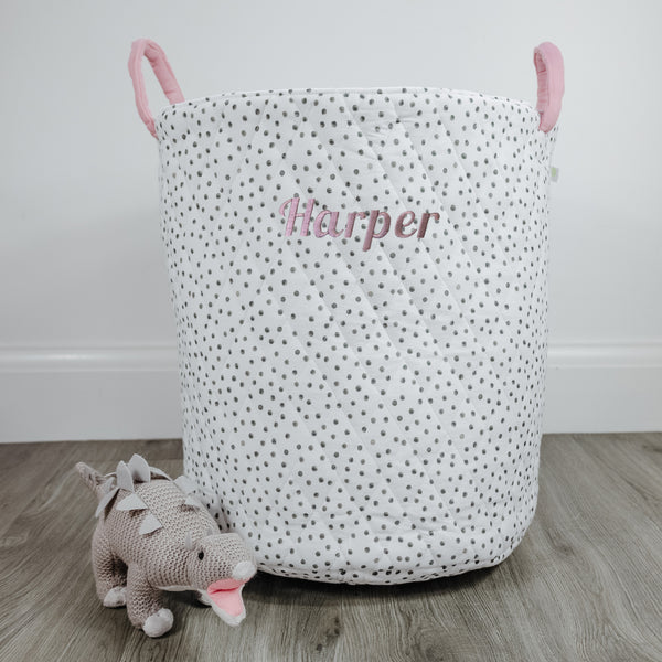 Personalised Quilted Toy Bag - Black Spot