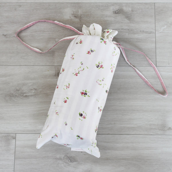Reversible Floral & Ticking Stripe Duvet Cover & Pillowcase Set - Cot Bed & Single (6548316094544)