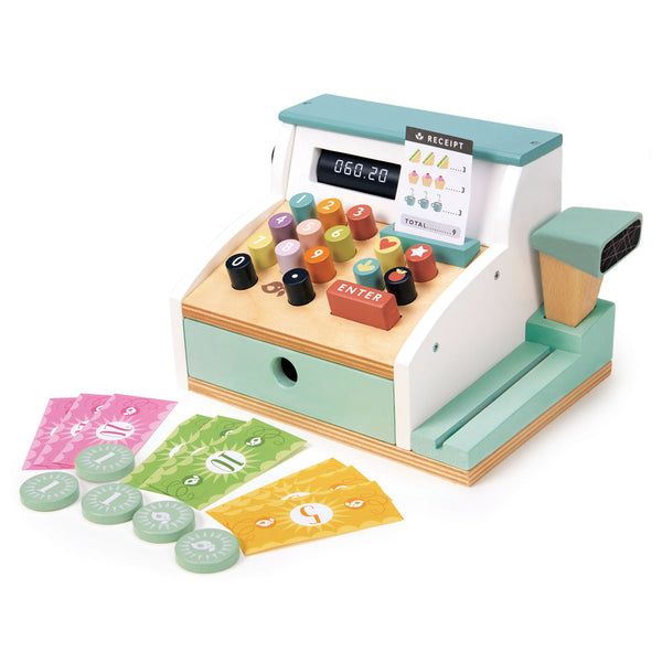 Wooden Toy Till with Scanner