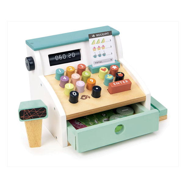 Wooden Toy Till with Scanner