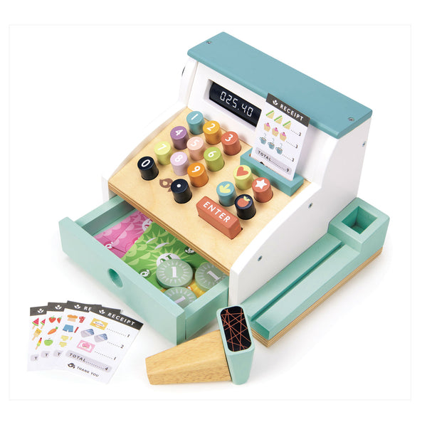Wooden Toy Till with Scanner