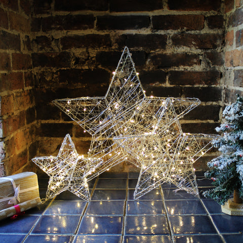 3D Wire Star Lights - 2 sizes