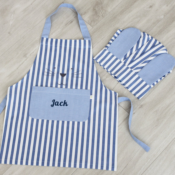 Personalised Child Bunny Apron & Hat Set - Blue (6548312555600)