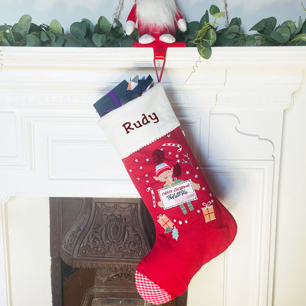 Personalised Elf Christmas Stocking