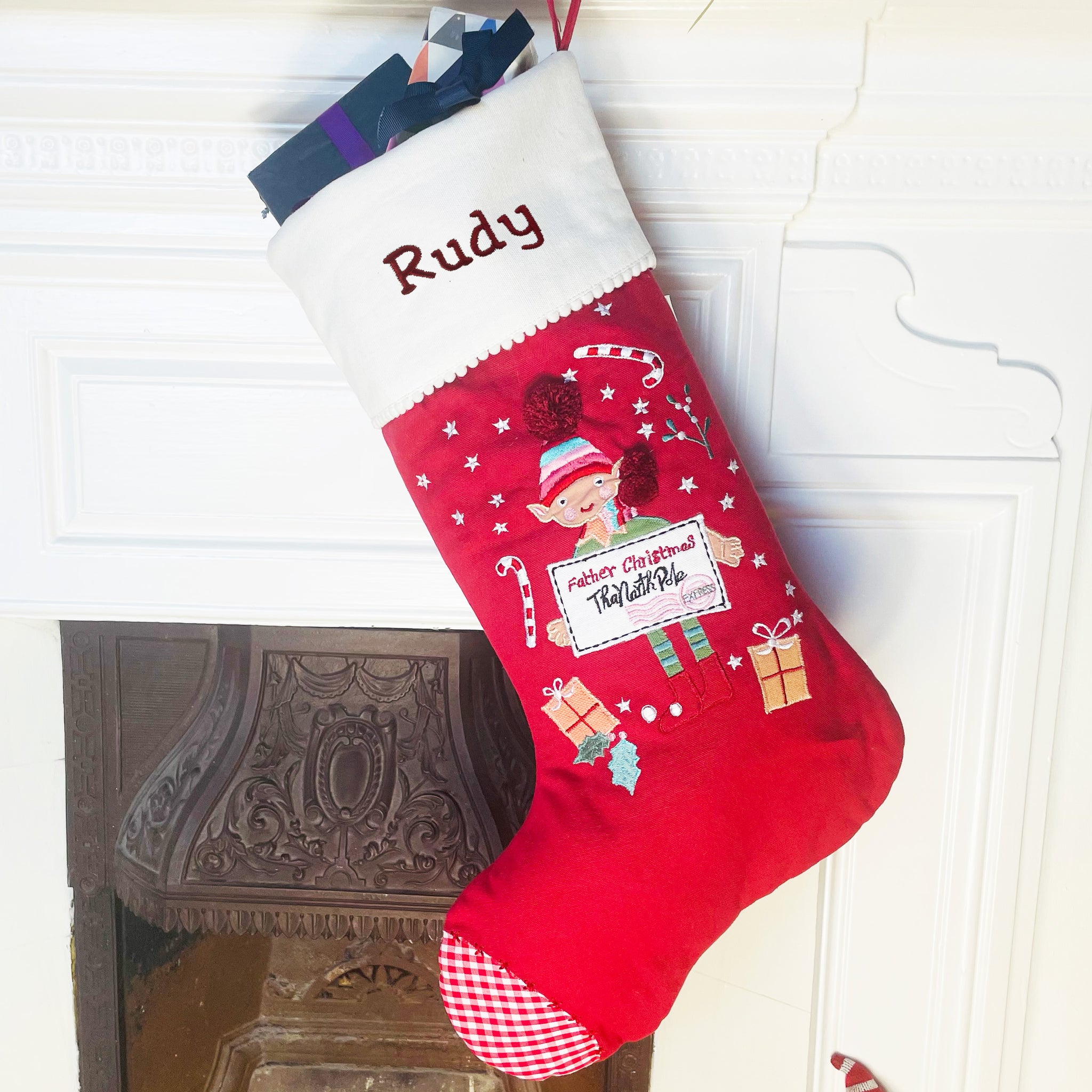 Personalised Elf Christmas Stocking