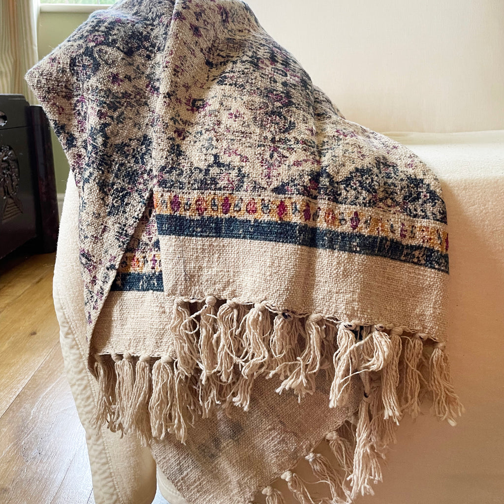 Persian Style Printed Blanket Throw Lime Tree London