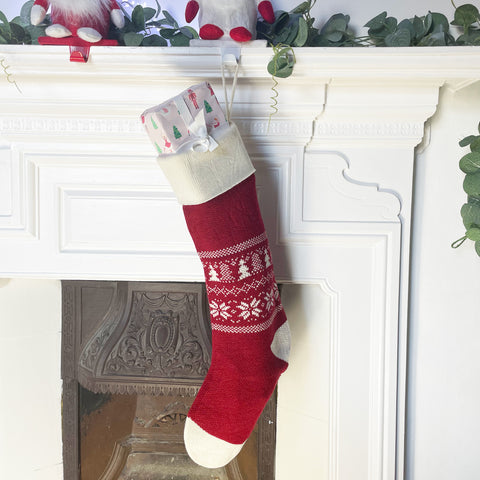 Red Knitted Christmas Stocking