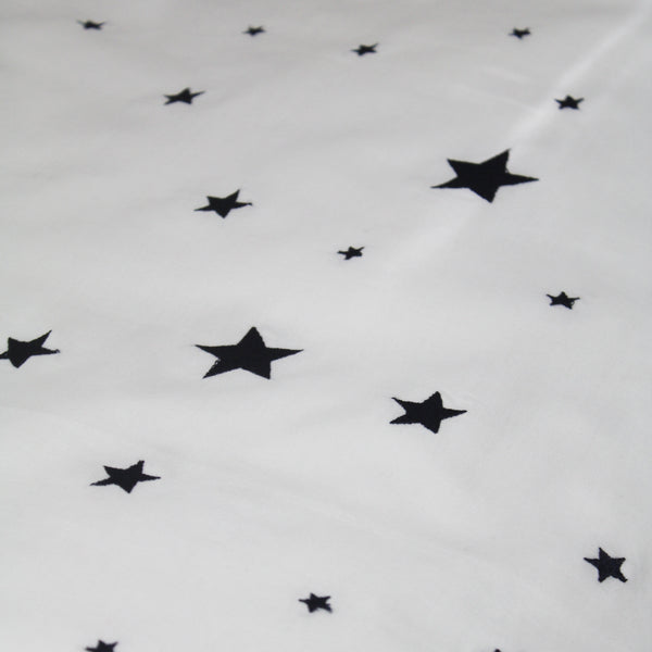 Navy Embroidered Star Duvet Cover & Pillowcase Set - Cot Bed (4877628473424)