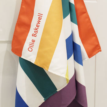 Personalised Micro Fibre Beach Towel - Rainbow (4877093109840)