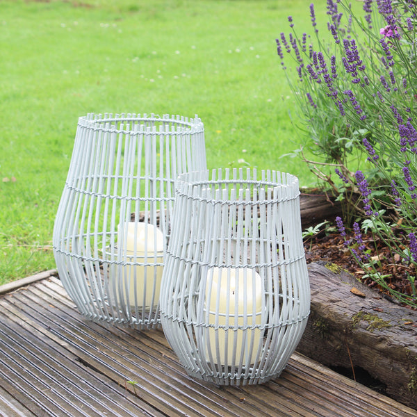 Green Rattan Hurricane Lantern - 2 Sizes (6575025422416)