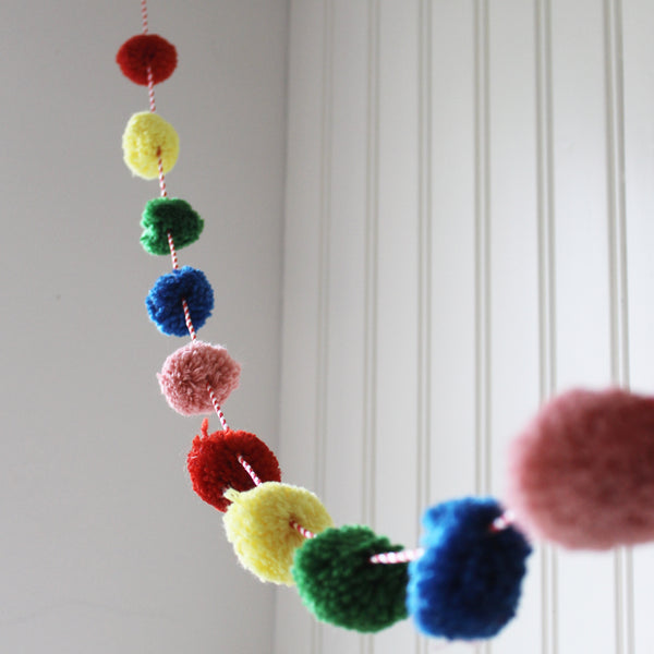 Bright Wool Pom Pom Garland (6641227300944)