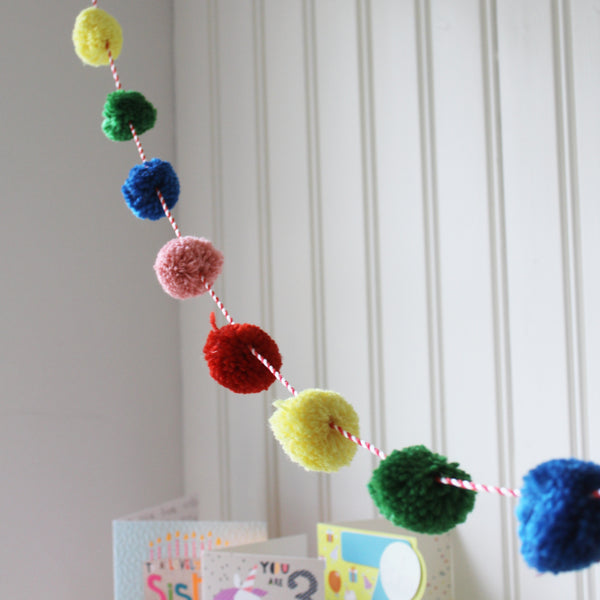 Bright Wool Pom Pom Garland (6641227300944)