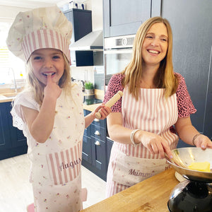 Personalised Pink Stripe Adult Apron (4878633271376)
