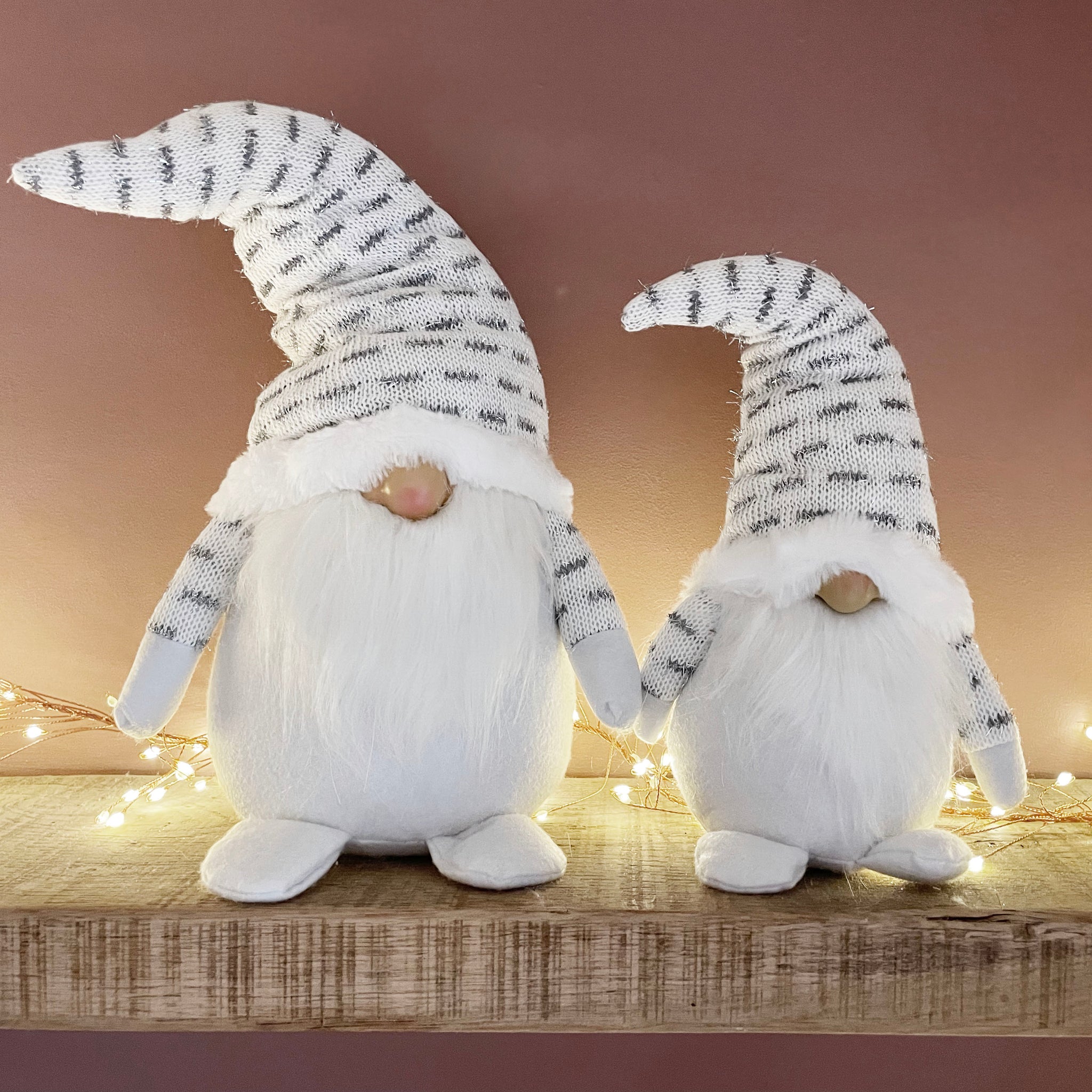 White Knitted Tomte Decoration - 2 Sizes