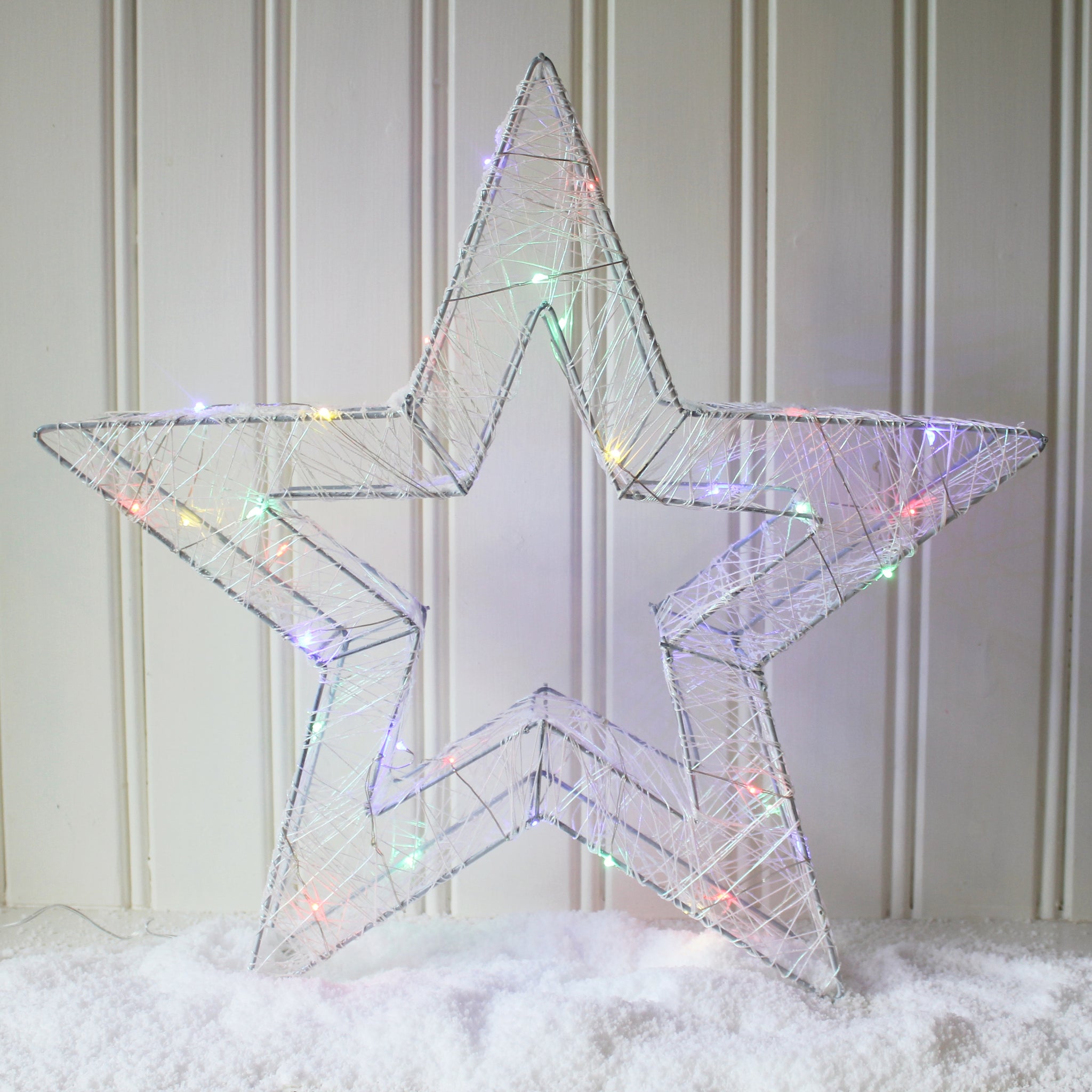 Metal Hallow LED Star - Multi coloured (6570210623568)